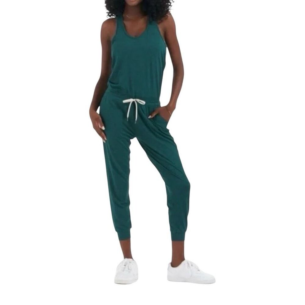 Vuori Lux Performance Racerback Jumpsuit Size Large  Green